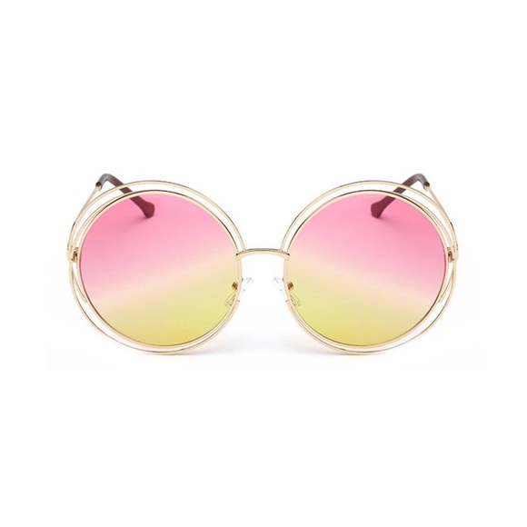 FARRAH PINK OMBRÉ RETRO 70’s OVERSIZED SHADES *NEW - Picture 6 of 7